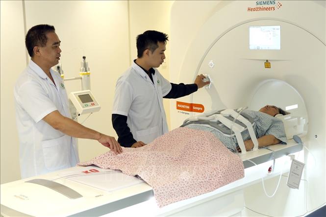 Trong ảnh: Bệnh viện Phụ sản Hà Nội đầu tư trang thiết bị y tế hiện đại phục vụ chẩn đoán chính xác và điều trị hiệu quả cho người bệnh. Ảnh: Dương Ngọc - TTXVN