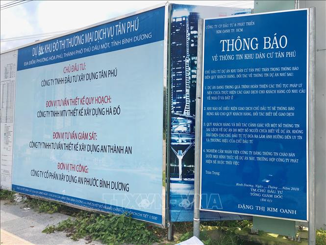 Trong ảnh: Dự án Khu đô thị-Thương mại-Dịch vụ Tân Phú, phường Hòa Phú, thành phố Thủ Dầu Một. Ảnh: Nguyễn Văn Việt - TTXVN