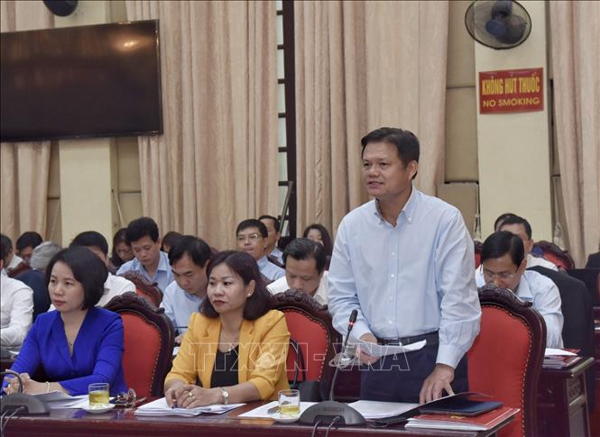 Trong ảnh: Đại biểu MTTQ Việt Nam thành phố Hà Nội phát biểu tại buổi đối thoại. Ảnh: Văn Điệp - TTXVN