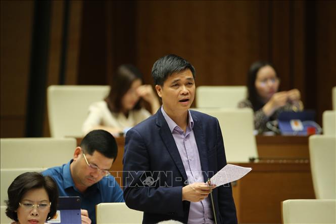 Trong ảnh: Đại biểu Quốc hội Thành phố Hà Nội Ngọ Duy Hiểu phát biểu ý kiến về dự án Luật sửa đổi, bổ sung một số điều của Luật Tổ chức Quốc hội. Ảnh: Dương Giang-TTXVN