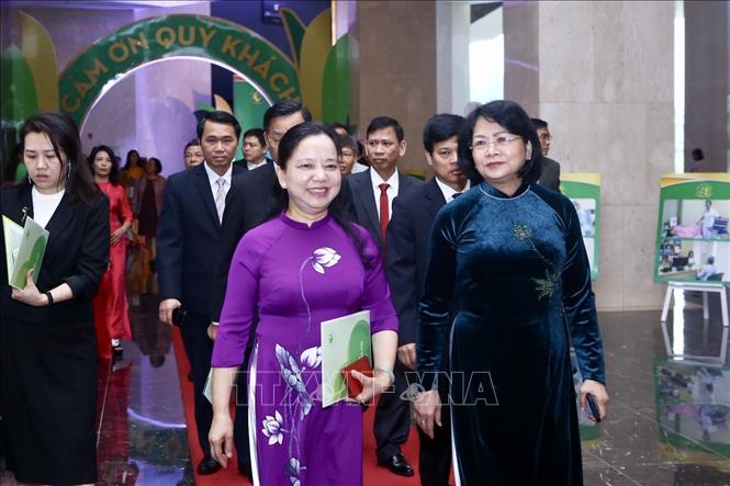 Trong ảnh: Phó Chủ tịch nước Đặng Thị Ngọc Thịnh đến dự Lễ kỷ niệm 40 năm thành lập Bệnh viện Phụ sản Hà Nội. Ảnh: Minh Quyết - TTXVN