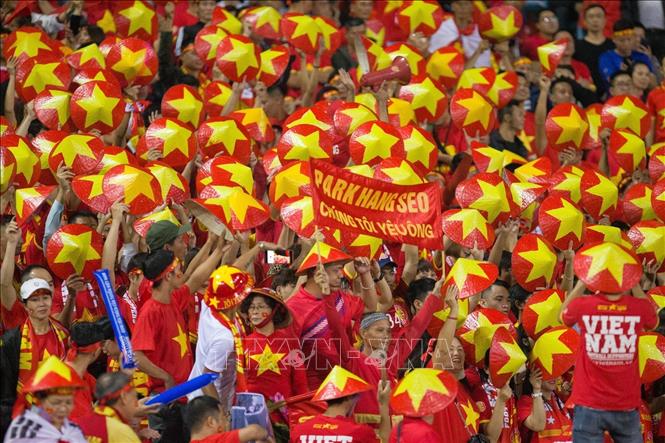 Photo: Vietnamese fans at My Dinh stadium. VNA Photo: Trọng Đạt