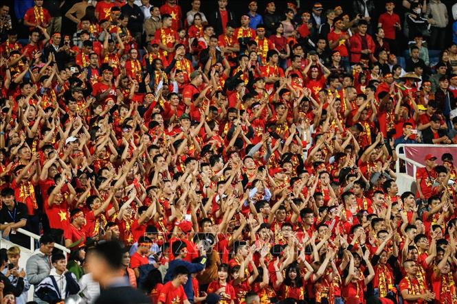 Photo: Vietnamese fans at My Dinh stadium. VNA Photo: Trọng Đạt