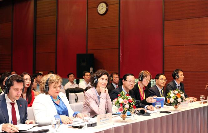 Trong ảnh: Các đại biểu tham dự Hội thảo “Tổ chức và hoạt động của Hội đồng kỹ năng nghề - Kinh nghiệm quốc tế và bài học cho Việt Nam”. Ảnh: Anh Tuấn – TTXVN