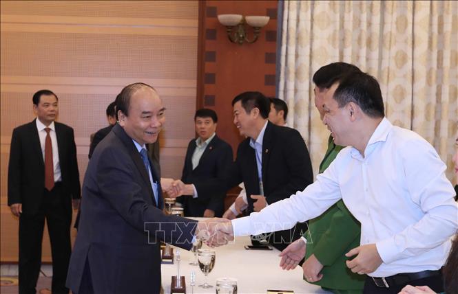 Trong ảnh: Thủ tướng Nguyễn Xuân Phúc và các đại biểu tham dự hội nghị. Ảnh: Thống Nhất - TTXVN 