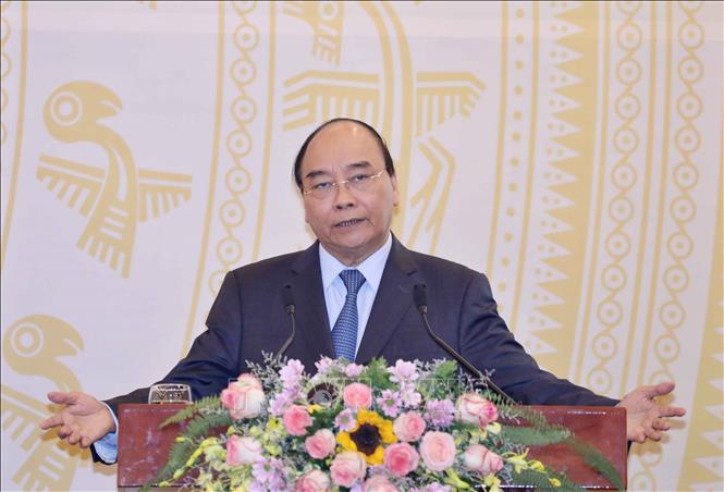 Trong ảnh: Thủ tướng Nguyễn Xuân Phúc phát biểu chỉ đạo tại hội nghị. Ảnh: Thống Nhất - TTXVN 
