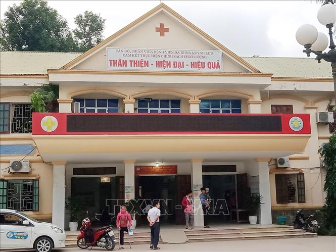 Trong ảnh: Bệnh viện đa khoa Quỳnh Lưu, nơi xảy ra vụ việc sản phụ bất ngờ chuyển biến xấu, thai nhi tử vong. Ảnh: TTXVN phát