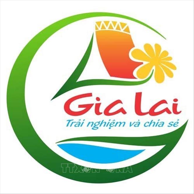 Trong ảnh: Logo và Slogan du lịch tỉnh Gia Lai. Ảnh: Hồng Điệp - TTXVN 
