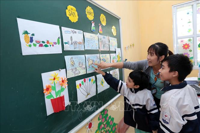 Trong ảnh: Lớp Thư viện đồ chơi trường Phục hồi chức năng và Dạy nghề cho người khuyết tật Khoái Châu. Ảnh: Anh Tuấn – TTXVN