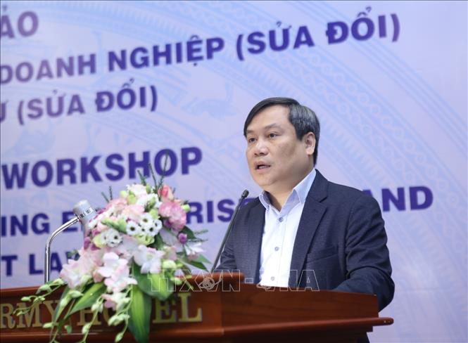 Trong ảnh: Thứ trưởng Bộ Kế hoạch và Đầu tư Vũ Đại Thắng phát biểu tại hội thảo. Ảnh: Danh Lam -TTXVN