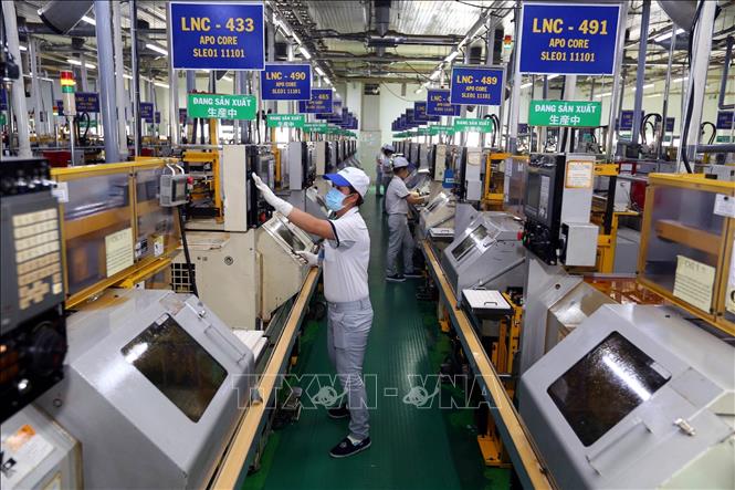 Photo: The Japan-invested Nidec Tosok Vietnam Co. Ltd. at Tan Thuan EPZ. VNA Photo: Danh Lam