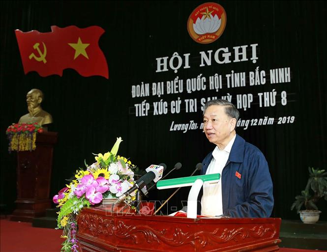 Trong ảnh: Đại tướng Tô Lâm, Ủy viên Bộ Chính trị, Bộ trưởng Bộ Công an phát biểu. Ảnh: Doãn Tấn - TTXVN