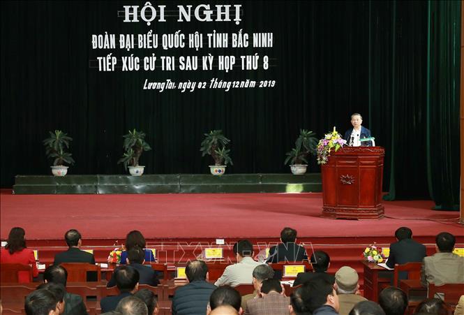Trong ảnh: Đại tướng Tô Lâm, Ủy viên Bộ Chính trị, Bộ trưởng Bộ Công an phát biểu. Ảnh: Doãn Tấn - TTXVN