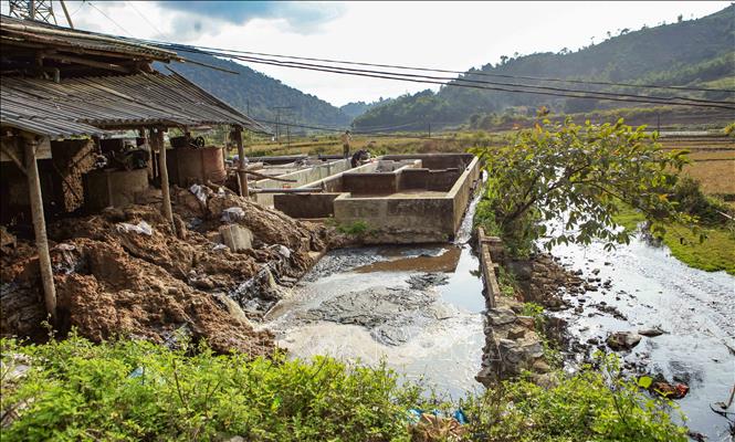 Trong ảnh: Một cơ sở chế biến dong riềng ở xã Nà Tấu, huyện Điện Biên. Ảnh: Xuân Tư - TTXVN