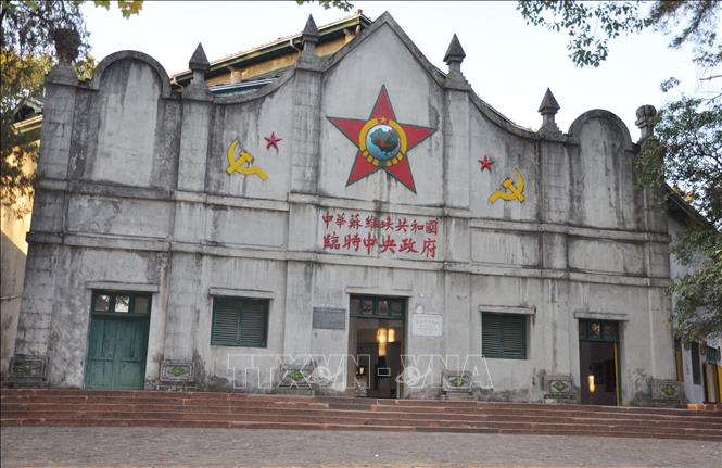 Trong ảnh: Di chỉ Tòa nhà Chính phủ Trung ương lâm thời nước Cộng hòa Xô viết Trung Hoa Thụy Kim, Giang Tây. Ảnh: Vĩnh Hà - PV TTXVN tại Trung Quốc