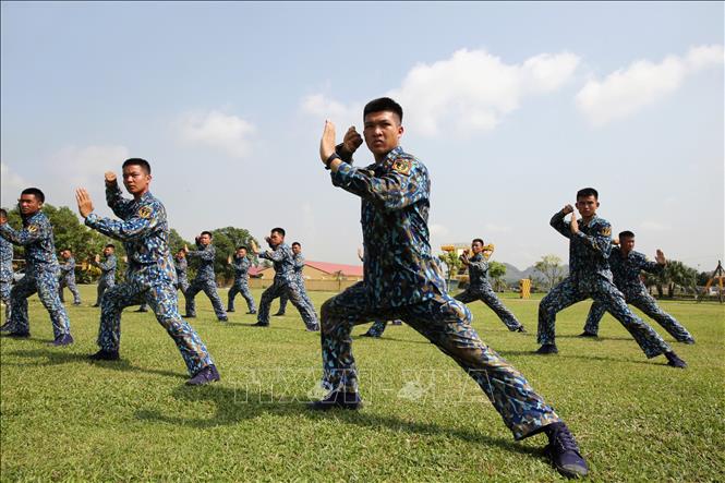 Trong ảnh: Chiến sĩ Lữ đoàn Đặc công Hải quân 126 hăng say luyện tập võ thuật trên thao trường. Ảnh: Dương Giang - TTXVN