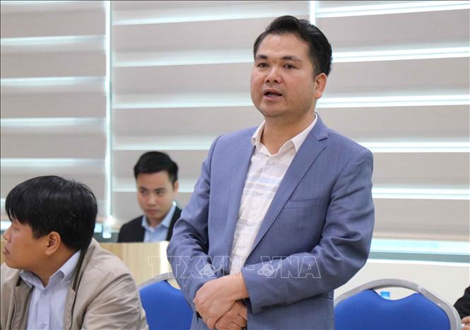 Trong ảnh: Ông Vũ Mạnh Tiến, Giám đốc Công ty Cổ phần Môi trường Thuận Thành phát biểu ý kiến. Ảnh: Thái Hùng – TTXVN