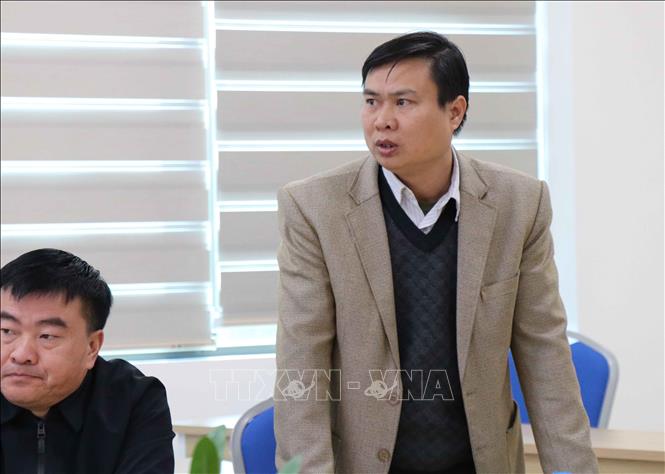 Trong ảnh: Ông Nguyễn Bá Tuấn, Bí thư chi bộ, Trưởng thôn Ngọc Khám, xã Gia Đông, huyện Thuận Thành phát biểu tại buổi làm việc. Ảnh: Thái Hùng – TTXVN