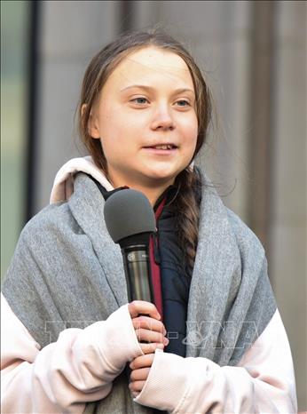 Trong ảnh:Nhà hoạt động trẻ người Thụy Điển Greta Thunberg phát biểu một diễn đàn tại Vancouver, Canada. Ảnh: AFP/TTXVN