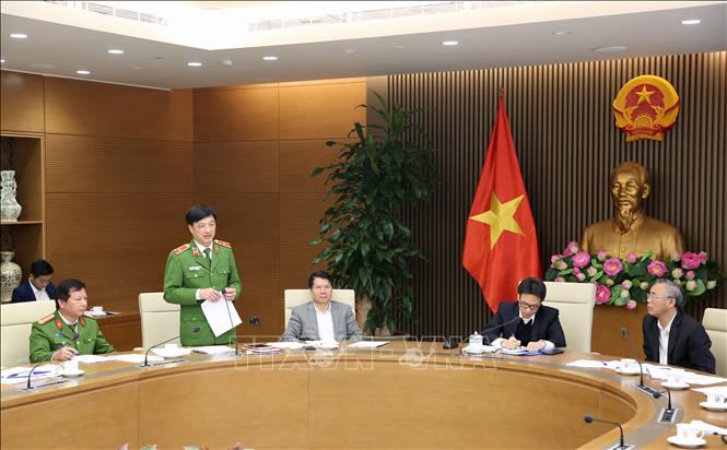 Trong ảnh: Thiếu tướng Nguyễn Duy Ngọc, Thứ trưởng Bộ Công an phát biểu ý kiến. Ảnh: Dương Giang - TTXVN