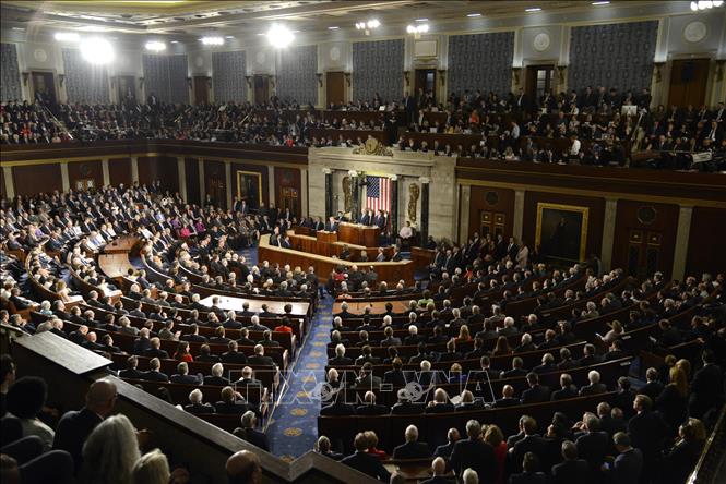 Trong ảnh: Toàn cảnh phiên họp Quốc hội Mỹ ở Washington DC. Ảnh: AFP/TTXVN
