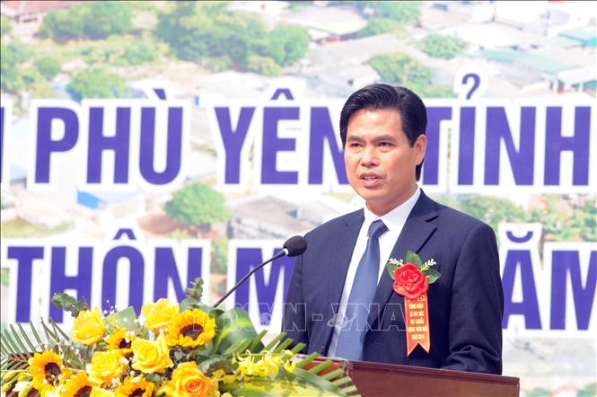 Trong ảnh: Đồng chí Hoàng Quốc Khánh, Phó Bí thư Tỉnh ủy, Chủ tịch Ủy ban nhân dân tỉnh Sơn La phát biểu tại buổi Lễ. Ảnh: Quang Quyết-TTXVN