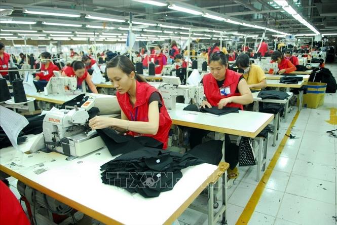 Hàn Quốc coi Việt Nam là một trong những đối tác quan trọng. Mối quan hệ hai nước đã và đang tiếp tục phát triển mạnh mẽ lên tầm cao mới khi hai bên đang nỗ lực đạt mục tiêu 100 tỷ USD kim ngạch thương mại song phương vào năm 2020. Trong ảnh: Sản xuất hàng may mặc xuất khẩu tại Công ty TNHH Seyoung INC(100% vốn đầu tư của Hàn Quốc), khu công nghiệp Lương Sơn (Hòa Bình). Ảnh: Danh Lam – TTXVN