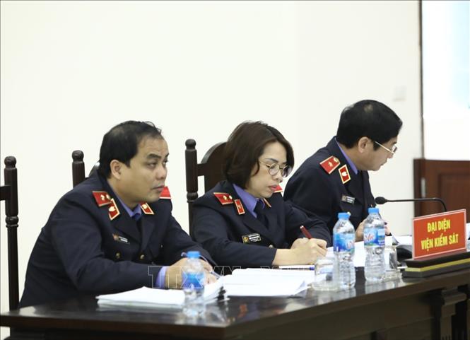 Trong ảnh: Đại diện Viện Kiểm sát tại phiên tòa. Ảnh: Văn Điệp – TTXVN