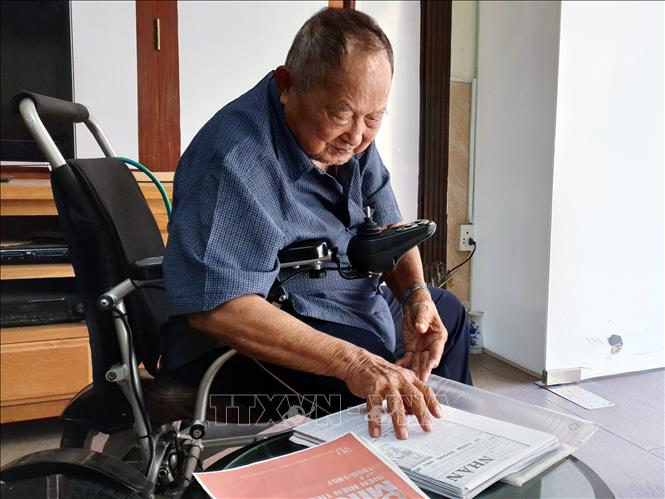 Trong ảnh: Đại tá Nguyễn Thành Út, Anh hùng Lực lượng vũ trang nhân dân, nguyên chiến sĩ Tiểu đoàn 307. Ảnh: Thành Chung - TTXVN
