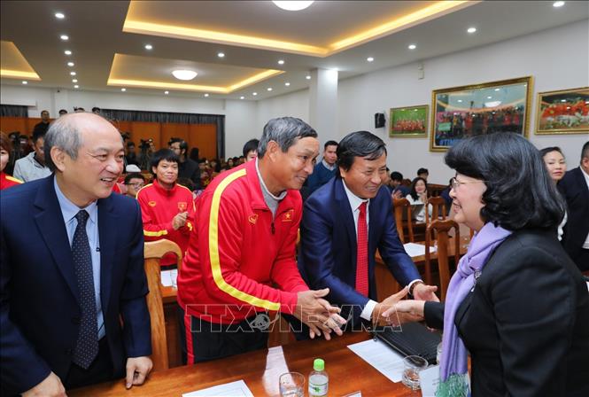Trong ảnh: Phó Chủ tịch nước Đặng Thị Ngọc Thịnh đến dự Lễ ký kết. Ảnh: Thành Đạt - TTXVN
