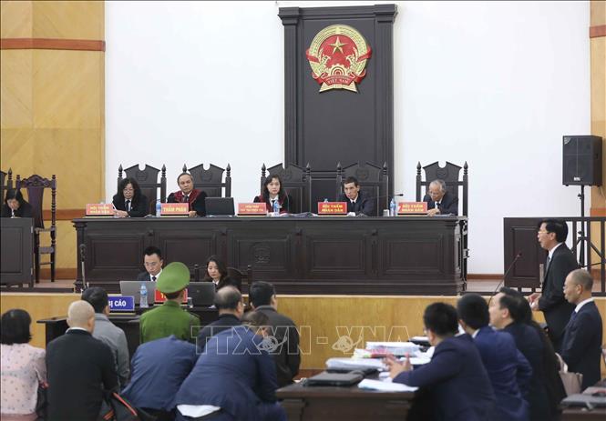 Trong ảnh: Quang cảnh phiên tòa. Ảnh: Doãn Tấn - TTXVN