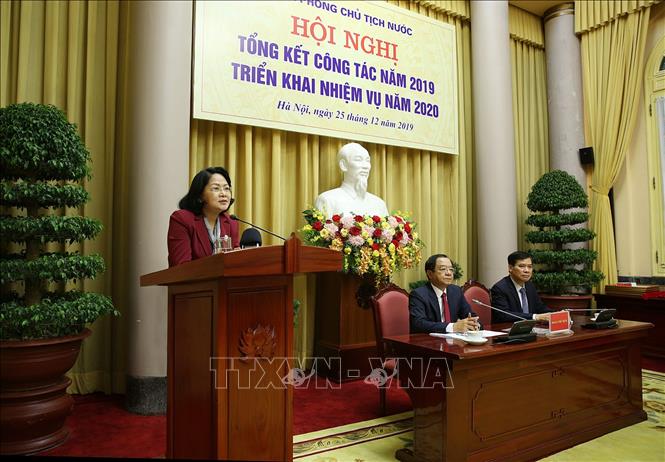 Trong ảnh: Phó Chủ tịch nước Đặng Thị Ngọc Thịnh phát biểu chỉ đạo hội nghị. Ảnh: Dương Giang - TTXVN