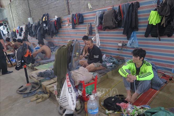 Trong ảnh: Các đối tượng cửu vạn bị bắt giữ trong chuyên án. Ảnh: TTXVN phát
