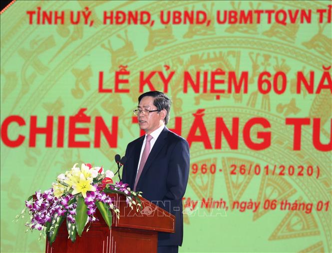 Trong ảnh: Bí thư Tỉnh ủy Tây Ninh Phạm Viết Thanh tại buổi lễ. Ảnh: Lê Đức Hoảnh-TTXVN