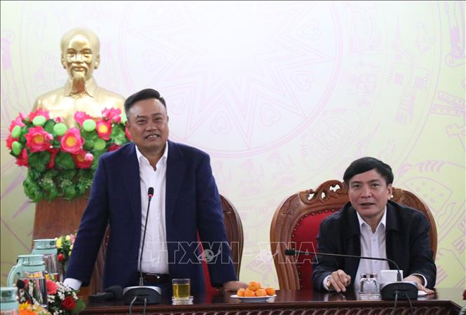 Đồng chí Trần Sỹ Thanh phát biểu tại buổi làm việc. Ảnh: Tuấn Anh – TTXVN