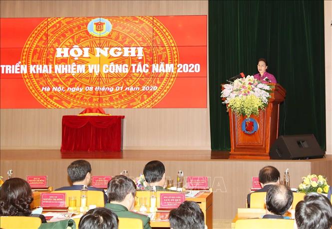 Trong ảnh: Chủ tịch Quốc hội Nguyễn Thị Kim Ngân phát biểu chỉ đạo hội nghị. Ảnh: Trọng Đức - TTXVN