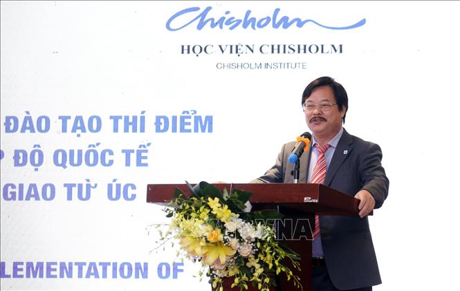 Trong ảnh: Tổng cục trưởng Tổng cục Giáo dục nghề nghiệp Nguyễn Hồng Minh phát biểu tại Hội nghị. Ảnh: Anh Tuấn – TTXVN