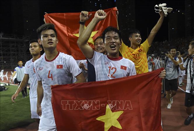 Trong ảnh: Đội tuyển bóng đá U22 Việt Nam lần đầu tiên giành huy chương Vàng tại SEA Games 30, sau 60 năm chờ đợi. Ảnh: TTXVN phát