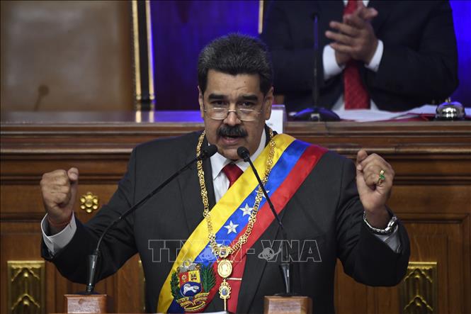 Trong ảnh: Tổng thống Venezuela Nicolas Maduro phát biểu tại phiên họp Quốc hội lập hiến ở Caracas ngày 14/1/2020. Ảnh: AFP/TTXVN
