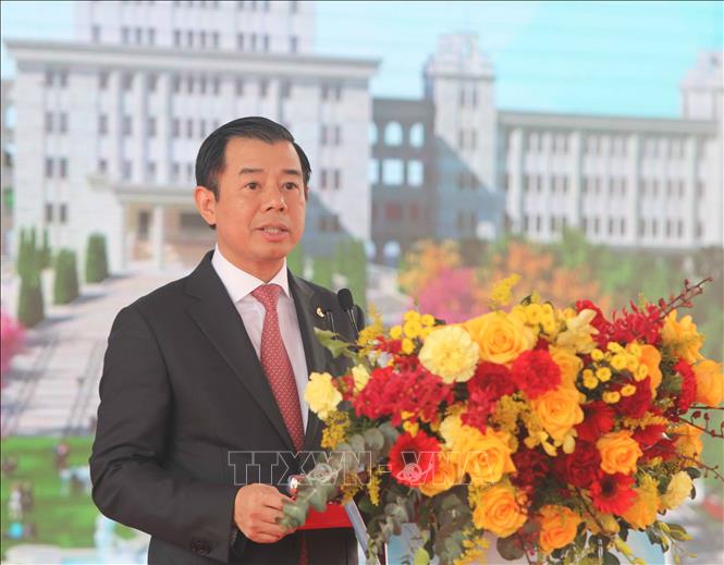 Trong ảnh: Ông Nguyễn Việt Quang, Phó chủ tịch Hội đồng quản trị - Tổng giám đốc Vingroup phát biểu tại buổi lễ. Ảnh: Thanh Tùng-TTXVN