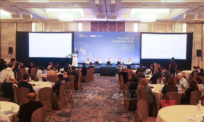 Trong ảnh: Toàn cảnh buổi họp báo công bố báo cáo. Ảnh: Lê Dương - PV TTXVN tại Singapore