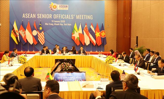 Photo: A view of ASEAN SOM meeting on January 16. VNA Photo: Tiên Minh