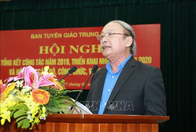 Trong ảnh: Đồng chí Võ Văn Phuông, Ủy viên Trung ương Đảng, Phó Trưởng ban Thường trực Ban Tuyên giáo Trung ương phát biểu. Ảnh: Doãn Tấn - TTXVN