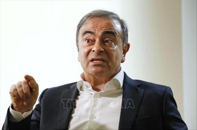Trong ảnh: Chủ tịch hãng ô tô Nissan Carlos Ghosn trong cuộc họp báo tại Beirut, Liban ngày 10/1/2020. Ảnh: Kyodo/TTXVN