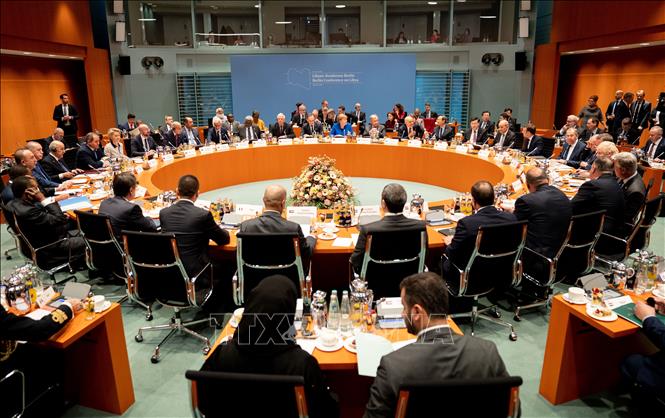 Trong ảnh: Lãnh đạo các nước tham dự Hội nghị quốc tế về Libya ở thủ đô Berlin, Đức ngày 19/1/2020. Ảnh: AFP/TTXVN