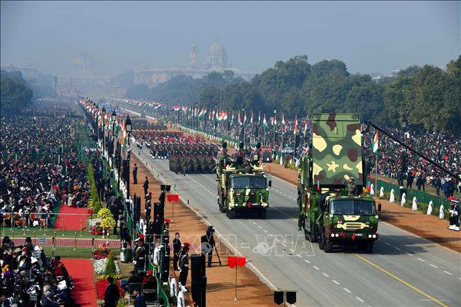 Trong ảnh: Duyệt binh nhân kỷ niệm Ngày Cộng hòa lần thứ 71 tại New Delhi ngày 26/1/2020. Ảnh: THX/TTXVN