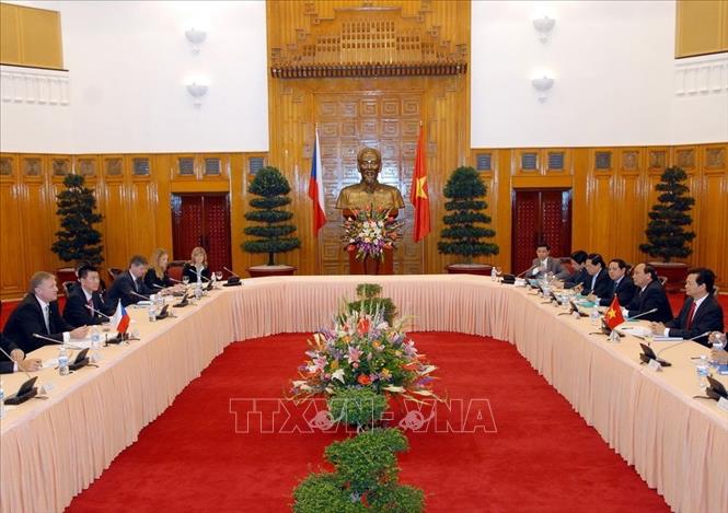 Trong ảnh: Thủ tướng Nguyễn Tấn Dũng hội đàm với Thủ tướng CH Séc Mirek Topolánek. Ảnh: Nhan Sáng – TTXVN
