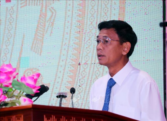 Trong ảnh: Ông Lâm Văn Mẫn, Ủy viên Dự khuyết Ban chấp hành Trung ương, Phó Bí thư Tỉnh ủy Sóc Trăng được phân công giữ chức Thường trực Tỉnh ủy. Ảnh: Trung Hiếu-TTXVN