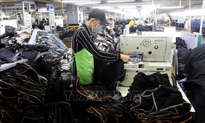 Trong ảnh: Công nhân sản xuất các sản phẩm tại Công ty TNHH may Texhong. Ảnh: Thế Duyệt – TTXVN 