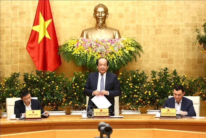 Trong ảnh: Bộ trưởng, Chủ nhiệm Văn phòng Chính phủ Mai Tiến Dũng chủ trì Hội nghị. Ảnh: Dương Giang - TTXVN